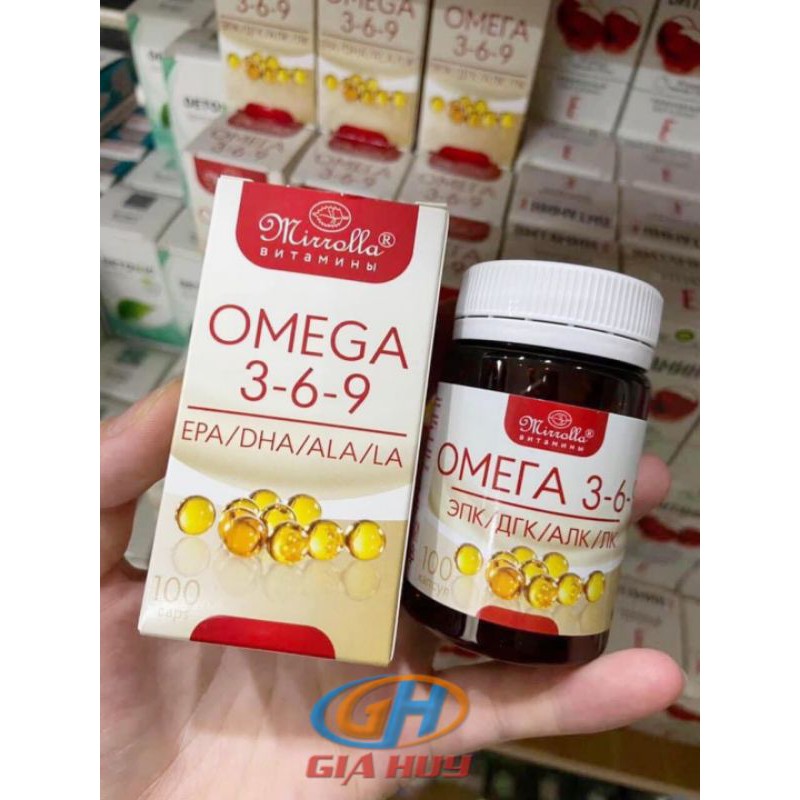 (Chuẩn Auth) Viên Uống OMEGA 369 Mirrolla Hàng Chính Hãng Nga Lọ 100 Viên