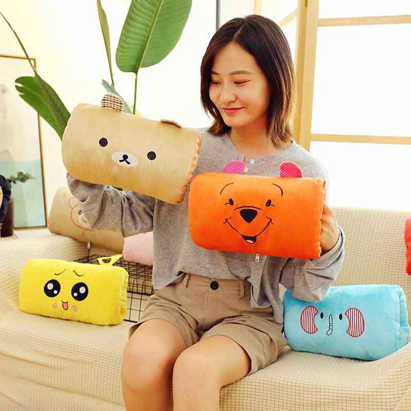 Gối Giữ Ấm Tay 30cm Hình Hoạt Hình SpongeBob Totoro Lợn Búp Bê Nhồi Bông Mềm Mại Dùng Khi Đi Du Lịch