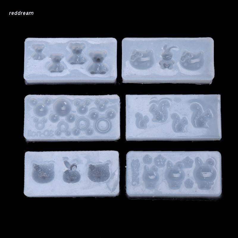 Bộ 6 Khuôn Silicone Hình Thú 3d Làm Mặt Trang Sức
