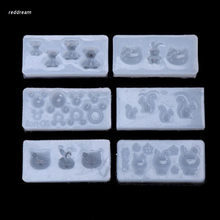 Bộ 6 Khuôn Silicone Hình Thú 3d Làm Mặt Trang Sức