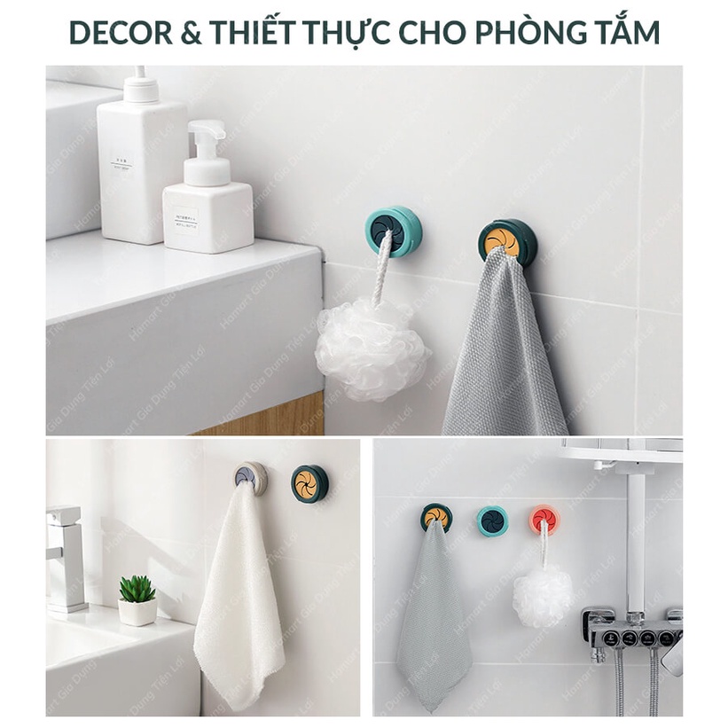 Móc Treo Khăn Nhà Tắm Hamart Móc Tròn Nhựa ABS Decor Dán Tường Treo Đồ Đa Năng Tiện Lợi