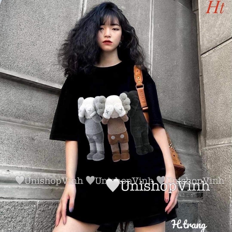 Áo phông Kaws che mặt chất cotton khô H2A766