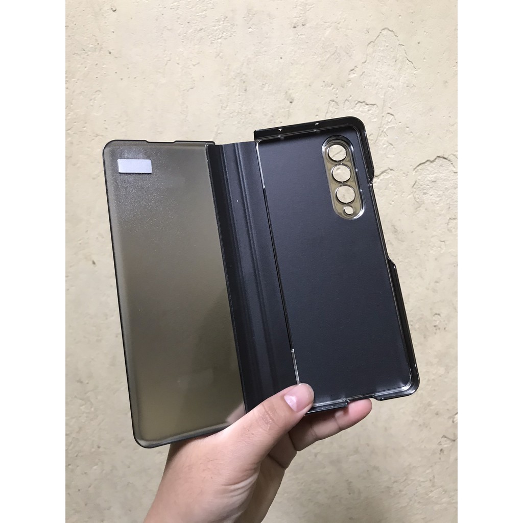 CHÍNH HÃNG Bao da ốp lưng 2 mặt điện thoại mặt gương cho Z Fold 3 4 LẬT NGANG samsung ZFold3 Zfold4 samsung W22