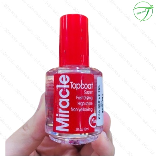 SƠN BÓNG MAU KHÔ - TOPCOAT MIRACLE - 15ML (Hàng Mỹ)