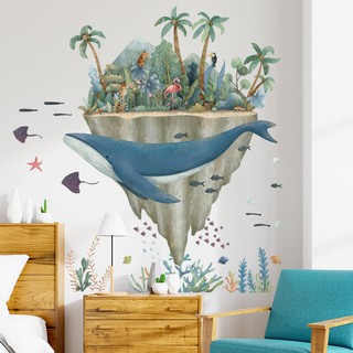 Decal dán tường đảo hạc hồng mẫu mới siêu đẹp
