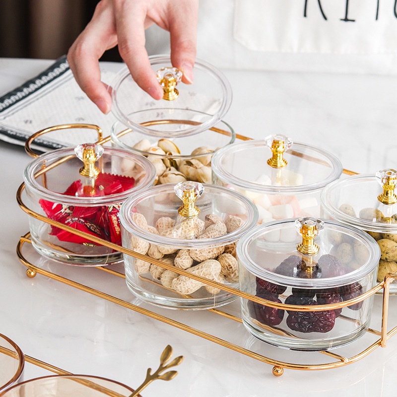 Khay mứt thủy tinh đựng bánh kẹo tết mẫu mới 2022, hộp đựng thực phẩm cao cấp có nắp