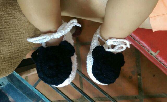 Giày len mẫu mickey đen- trắng