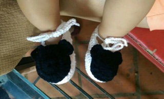 Giày len mẫu mickey đen- trắng