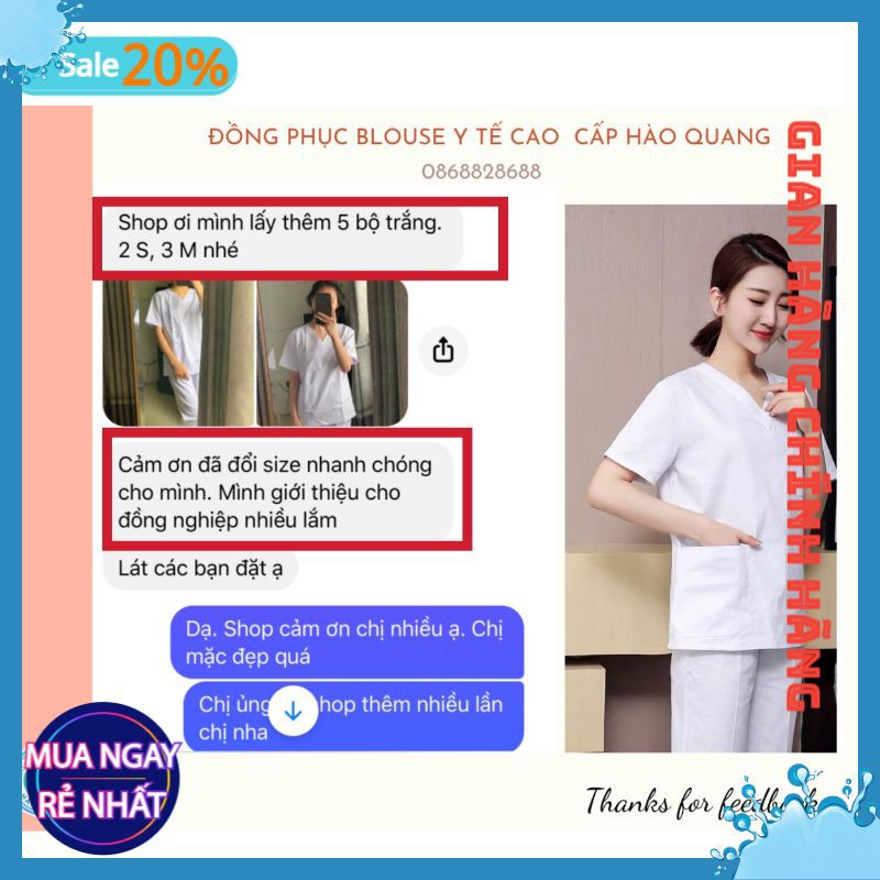 [Mã SKAMFSW175 giảm 10K đơn 50K] Bộ Scrubs Bác Sĩ, quần áo phòng mổ, đồng phục phẫu thuật, đồng phục spa vải cao cấp