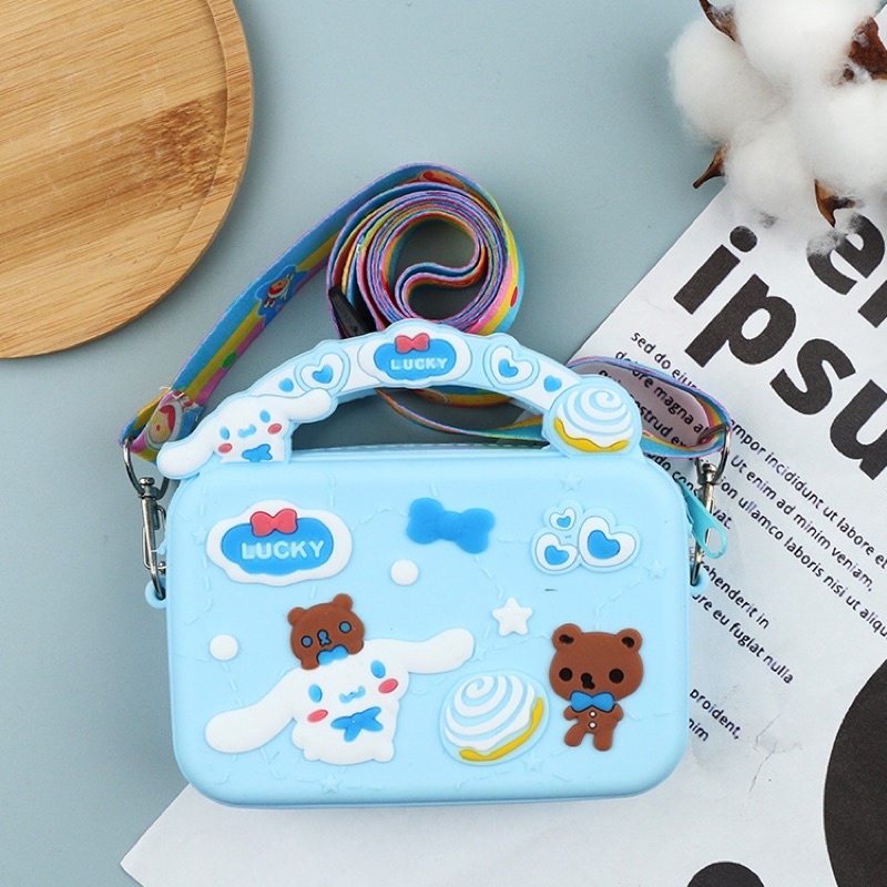 [SIZE MINI] Túi đeo chéo mini cho bé gái chất liệu silicon cao cấp phong cách Hàn Quốc
