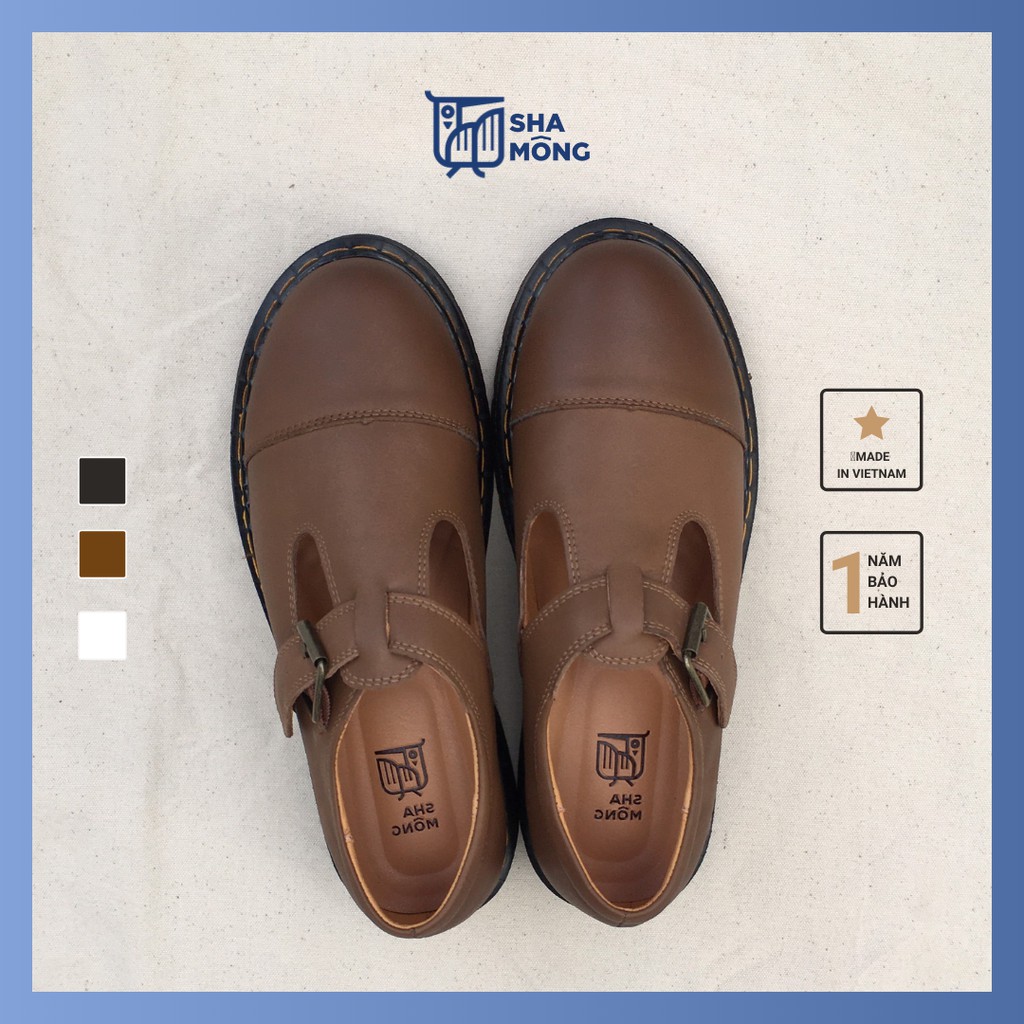 [Mã SKAMLTSM9 giảm 10% đơn 99K] Giày loafer quai ngang da thật Shamong vintage made in Vietnam bảo hành 1 năm mã S03