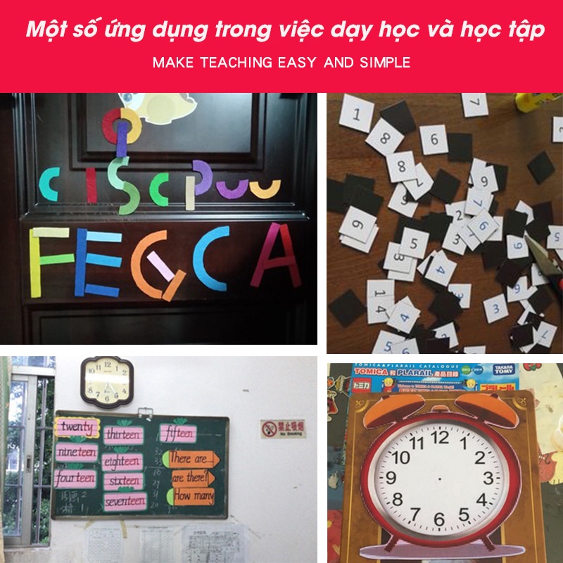 Nam châm lá dẻo A4 có decal keo dán / Giáo cụ dạy học và trang trí văn phòng