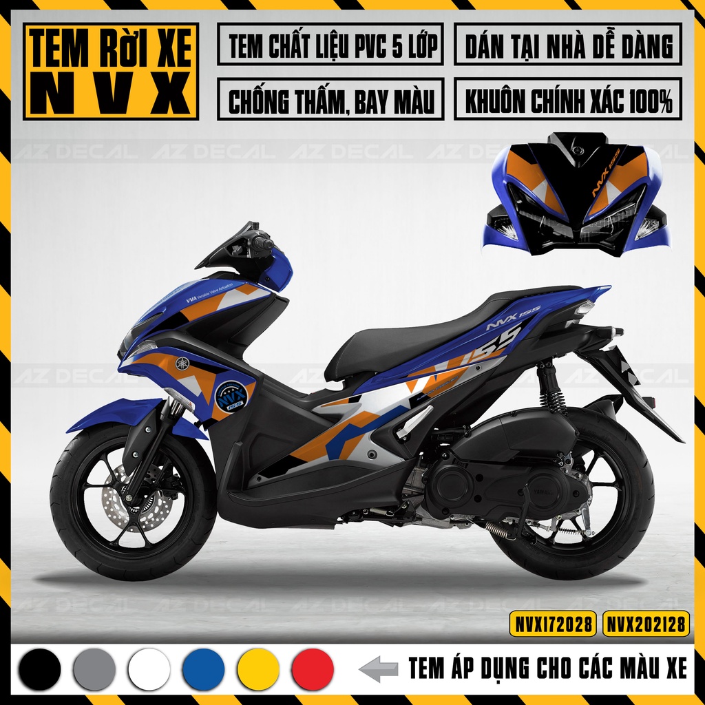 Tem Rời Dán Xe Máy NVX Thiết Kế Cực Hot | NVX28 | Decal Chế PVC Chống Nước, Bền Màu Dán Cho NVX 125