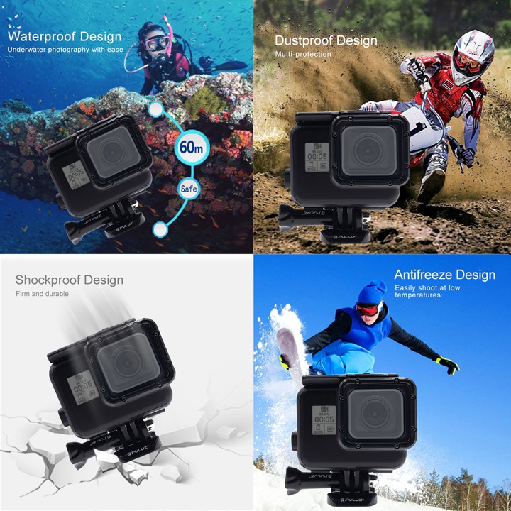 Case vỏ chống nước GoPro Hero 7 Puluz (ver.New) up to 60m - Hàng chính hãng