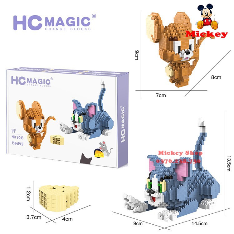 Bộ xếp hình Lego Tom và Jerry  HC MAGIC 9013 đồ chơi trẻ em nanoblock Đồ chơi lắp ráp lego cho bé
