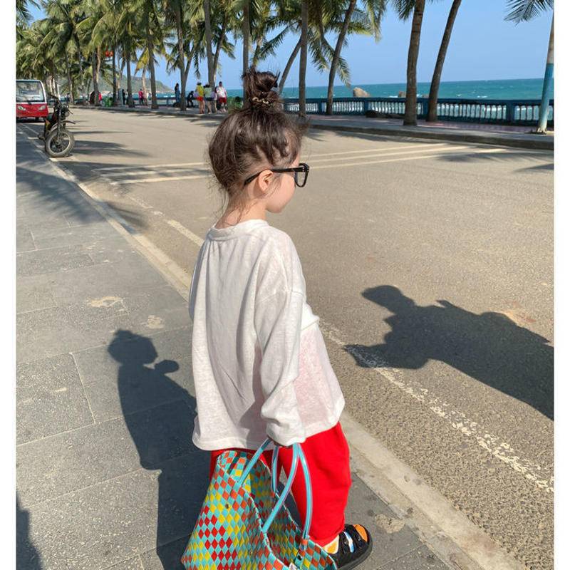 Áo Thun Mỏng Tay Dài Chống Nắng Dáng Rộng Màu Kẹo Thời Trang Mùa Hè Dành Cho Trẻ Em