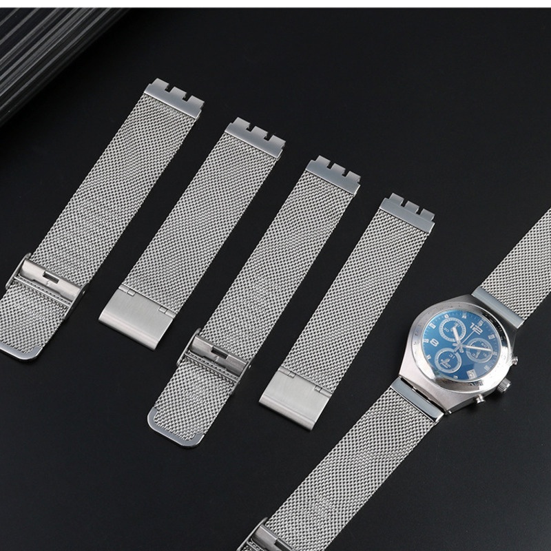 YIFILM Dây Đeo Đồng Hồ Bằng Thép Không Gỉ 17MM 19MM Dành Cho Đồng Hồ SWATCH