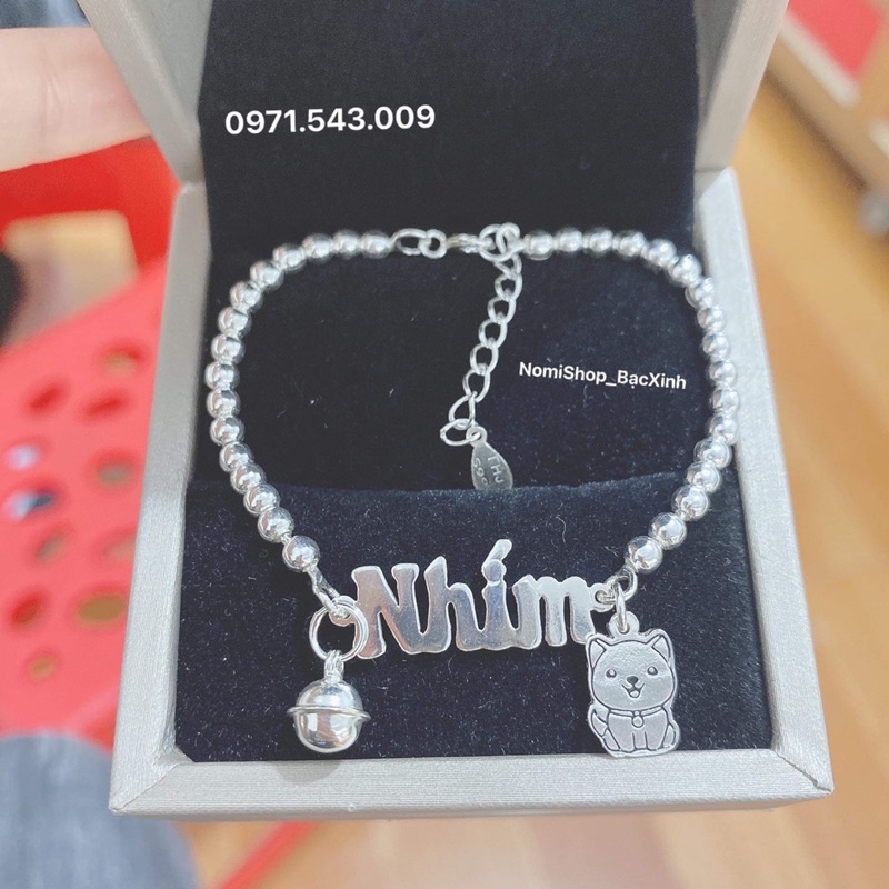 Vòng tay chuẩn bạc cho bé Miễn Phí 1Charm+1CHUÔNG làm tên bé theo yêu cầu Mainomi Shop Bạc Xinh