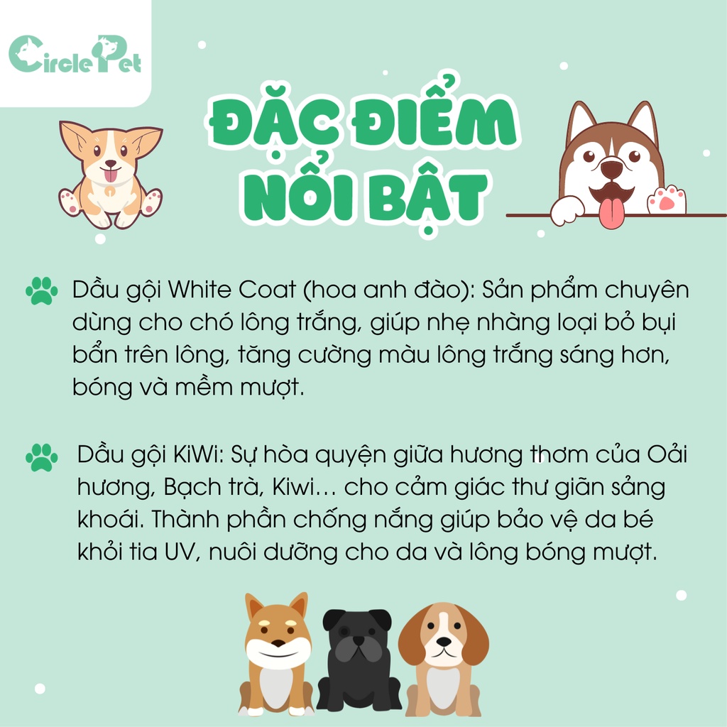 Dầu Gội Dưỡng Lông Tropiclean Dành Cho Thú Cưng Dưỡng Lông Mềm Mượt Thư Giãn Nhiều Mùi Hương - Circle Pet