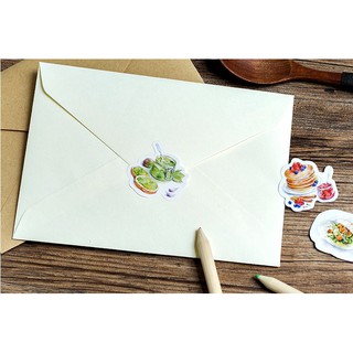 Bộ 46 Sticker Hàn Quốc món ăn dán trang trí E36