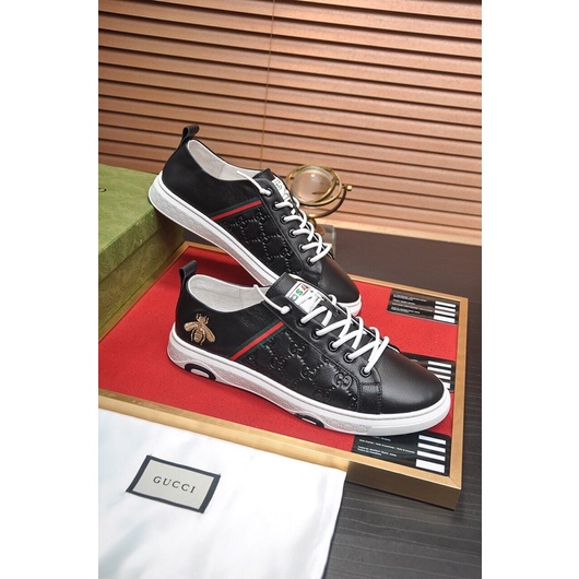 Giày thể tha/sneaker nam cao cấp thương hiệu Gucci GG/GC da thật mẫu mới trẻ trung phối đồ phong cách