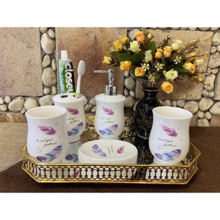 Set nhà tắm 5 món gốm sứ Bát Tràng