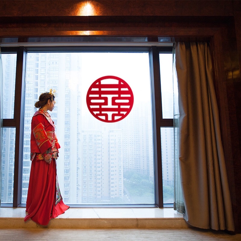 SONG HỶ DÁN TƯỜNG TRANG TRÍ ĐÁM CƯỚI CÓ SIZE TO