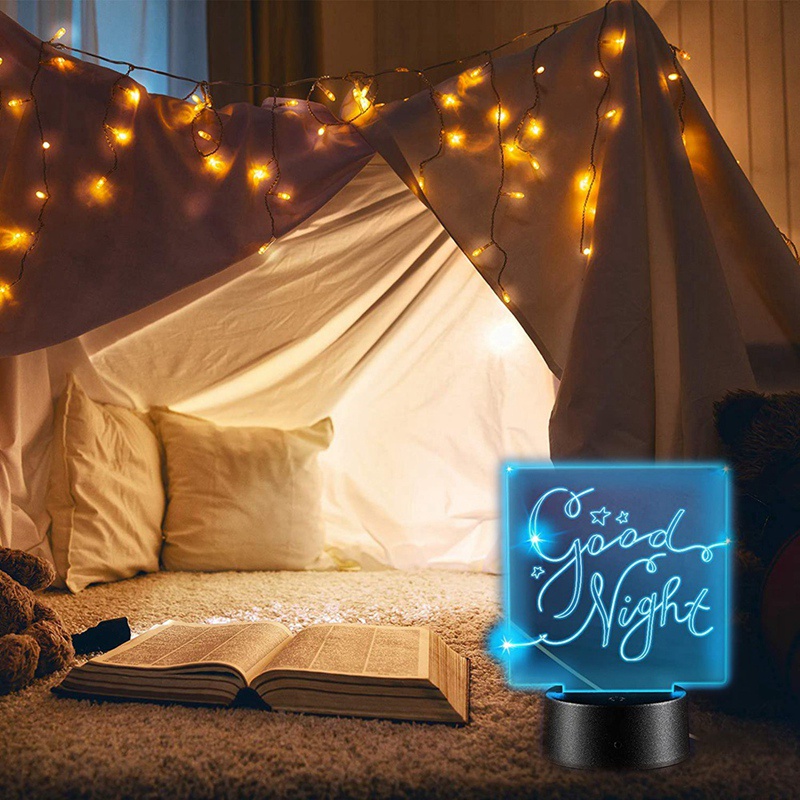 Đế đèn LED ban đêm 3D với 4 tấm Acrylic trong suốt 4 điều khiển từ xa có thể điều chỉnh 16 màu cho quầy Bar phòng trẻ em