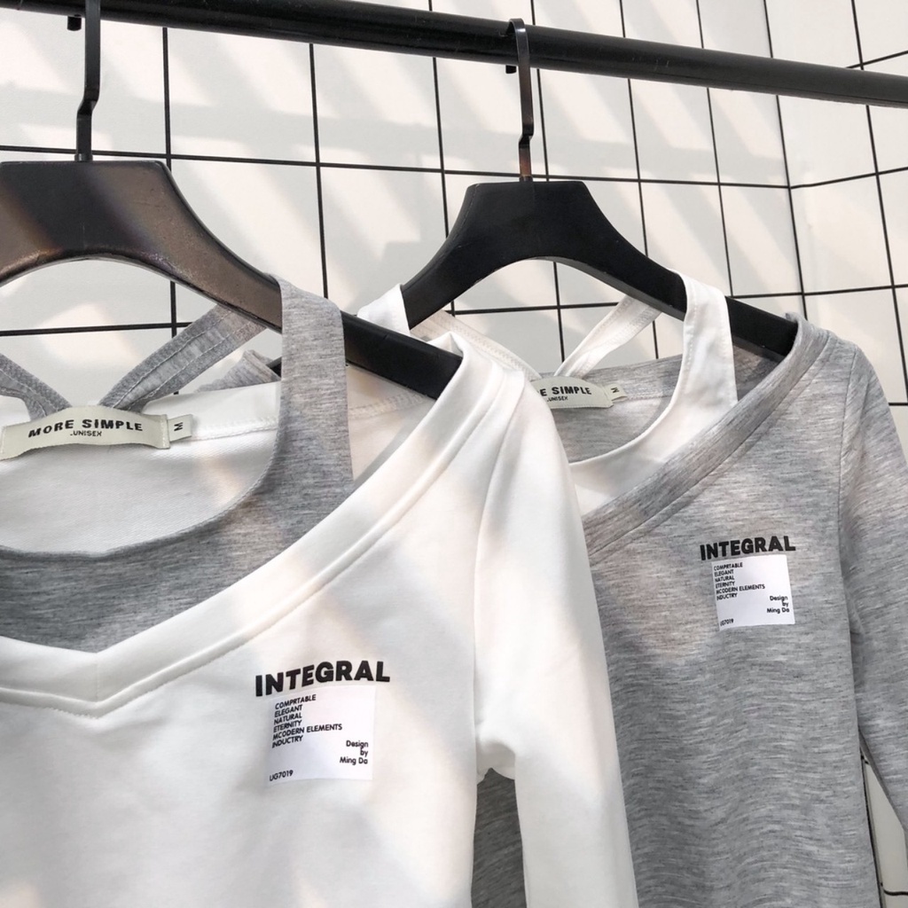 Áo Croptop Nữ SHI Tay Dài Có Dây Rút Vải Thun Da Cá Tici Phong Cách Ulzzang (Ảnh Thật/ Có Sẵn)