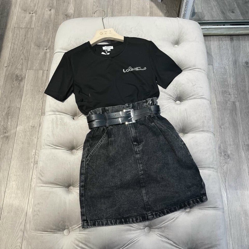 Chân váy jean kèm đai siu hot | BigBuy360 - bigbuy360.vn