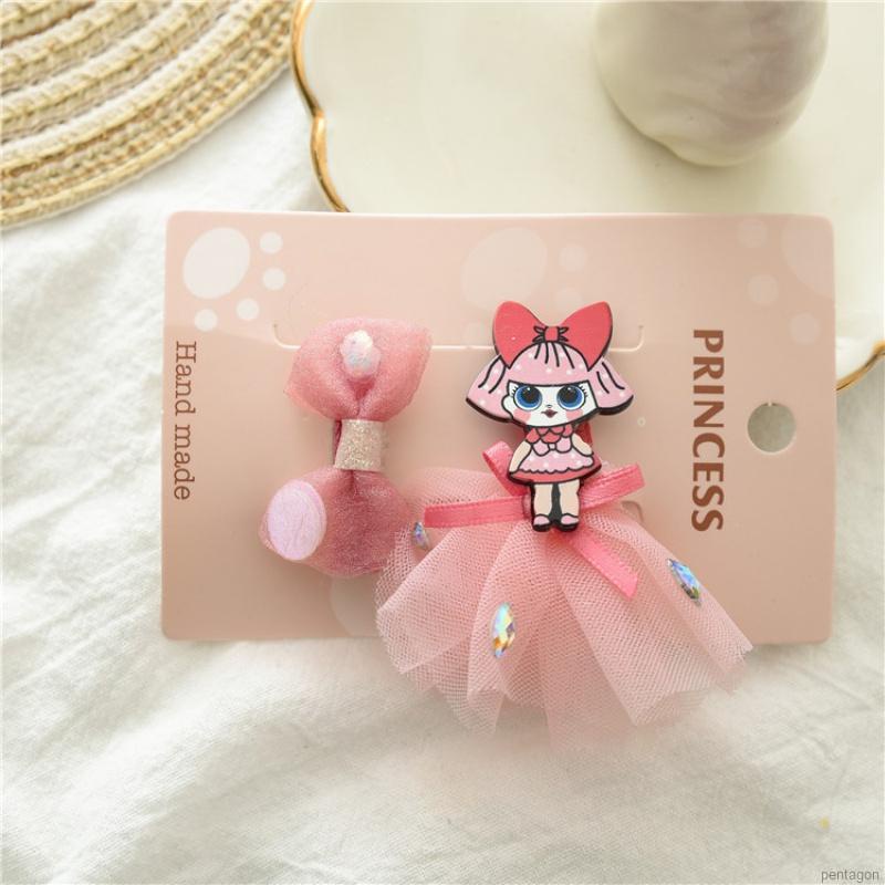 Set 2 kẹp tóc đính nơ dễ thương cho bé gái