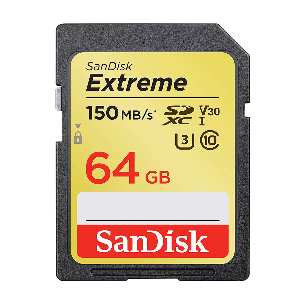 Thẻ nhớ Máy Ảnh SDXC SanDisk Extreme U3 V30 1000x 64GB 150MB/s (Vàng)