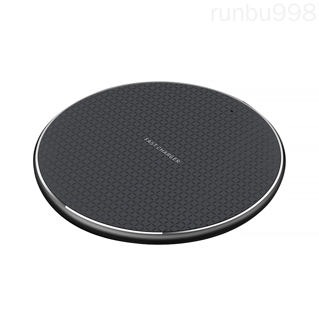 Đế sạc nhanh không dây 10w hình tròn có đèn led cho điện thoại kèm cáp