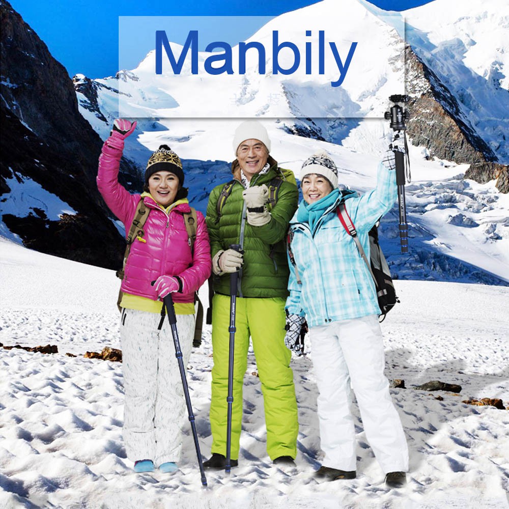 Manbily A-222 Chân đứng máy ảnh đơn kéo dài được bằng hợp kim nhôm cho camera DSLR Nikon Canon Pentax Olympus Elders