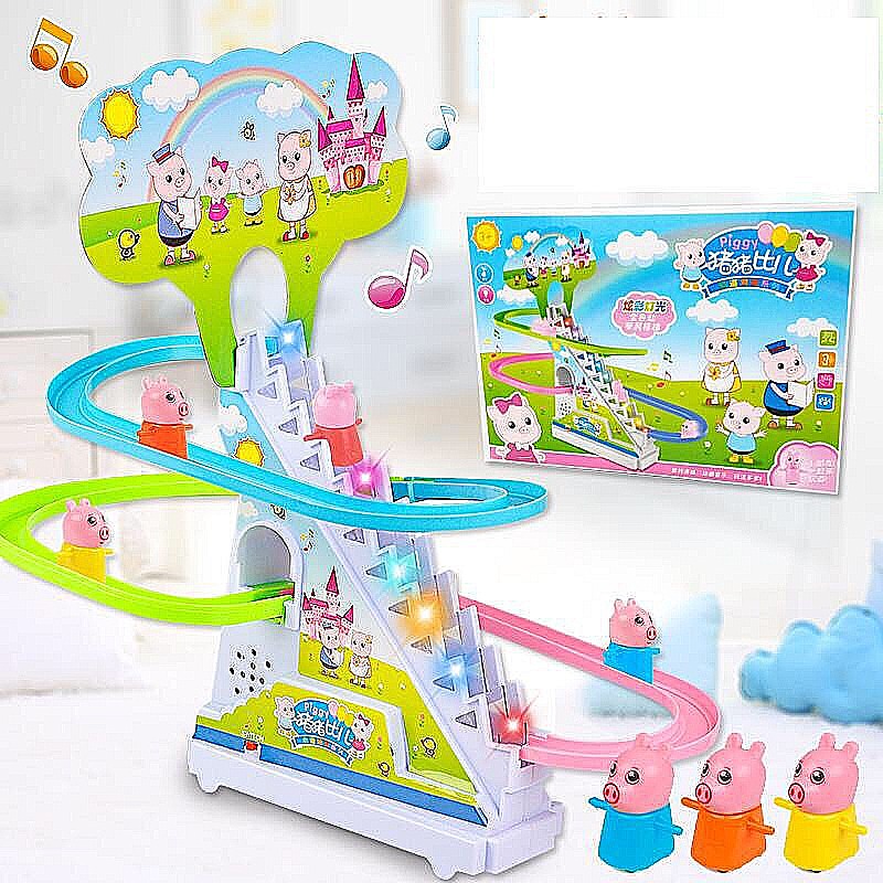 [Giảm Giá Sock] Đồ Chơi Trẻ Em, Đồ Chơi Heo Peppa, Heo Con Leo Cầu Thang Có Nhạc Có Đèn Ngộ Nghĩnh Cho Bé Gái, Bé Trai