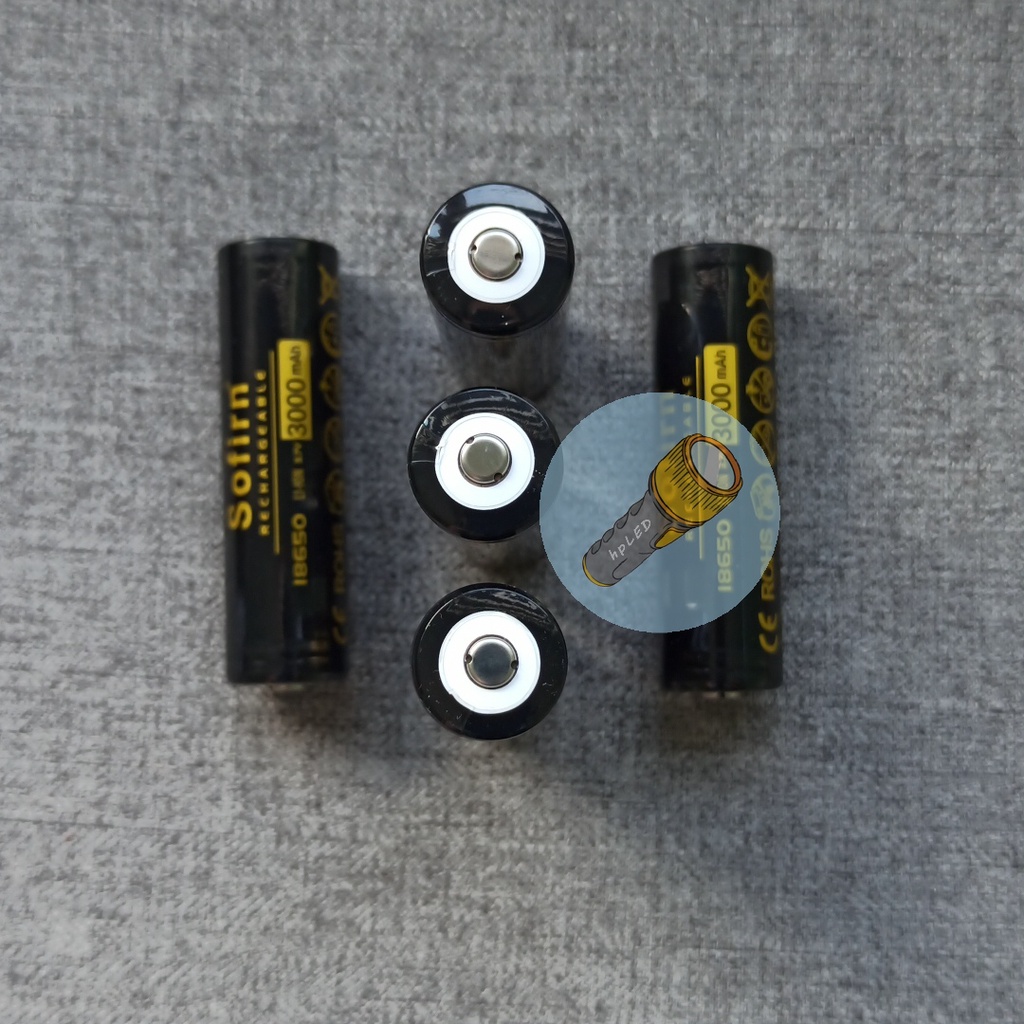 Combo cell pin sạc chính hãng Sofirn 18650 3.7V dung lượng 3000mAh mới 100% đầu lồi cho đèn pin quạt sạc