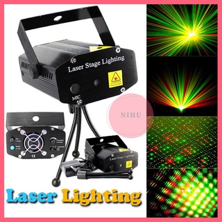Đèn laser lighting mini sân khấu nhiều màu - đèn led cảm biến âm thanh trang trí phòng bay sân khấu vũ trường