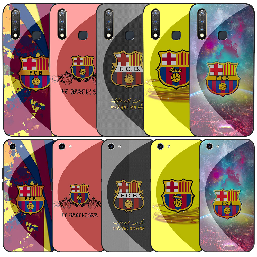 Ốp Điện Thoại Mặt Kính Cường Lực Hình Fcb Barcelona Cho Vivo Y55 Y55S Y67 Y69 Y71 Y79 Y81 Y81S Y30 Y50 V5 V7 Plus A44