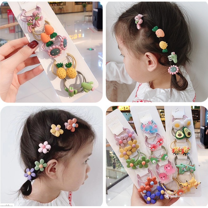 Set 10 cột tóc thời trang phong cách Hàn Quốc dễ thương dành cho bé gái BUỘC TÓC TRÒN KIỂU HÀN NHIỀU MÀU ĐƠN GIẢN