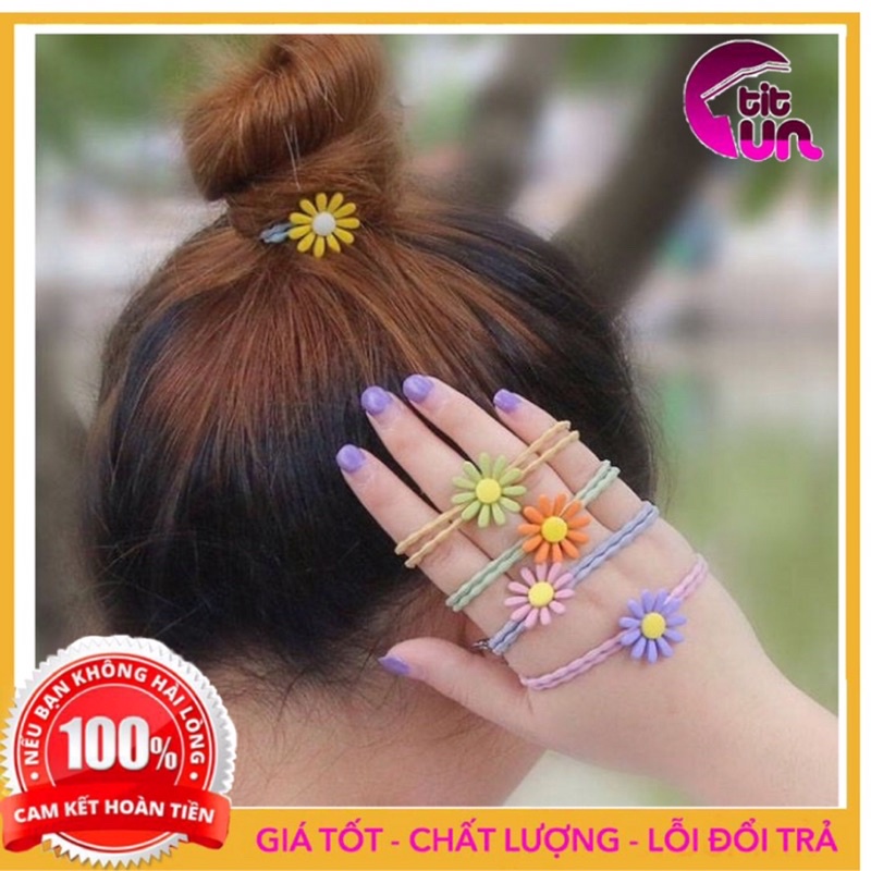 Combo 10 Dây buộc tóc hoa cúc Daisy Hàn Quốc