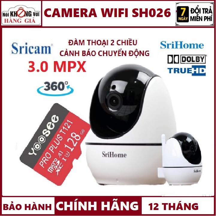 Camera Ip Wifi Sh026-Xoay 360 độ-Đàm Thoại Song Phương-Bảo Hành 12 Tháng