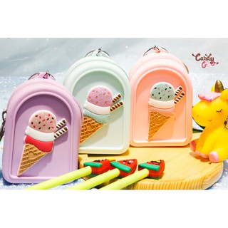 Móc khóa treo Balo Mini Siêu dễ thương  Silicon charm Kem