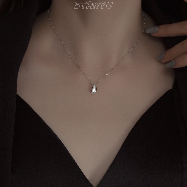Vòng cổ Bạc S925 Mặt Giọt Nước Thanh Lịch Cho Nữ