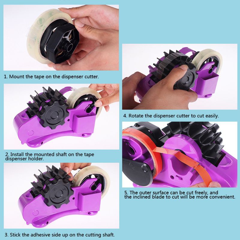 SEL Semi-Auto Tape Dispenser With 35mm Fixed Length Tape Cutter Desktop Office Packing Home Tools