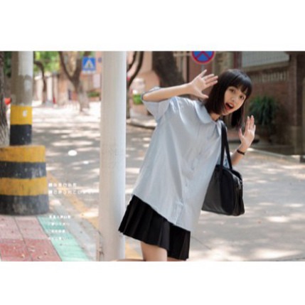 Áo kiểu hàn quốc A002, áo kiểu cổ sen nhỏ dáng babydoll trơn hai màu ngọt ngào chuyensiquanaonugiare
