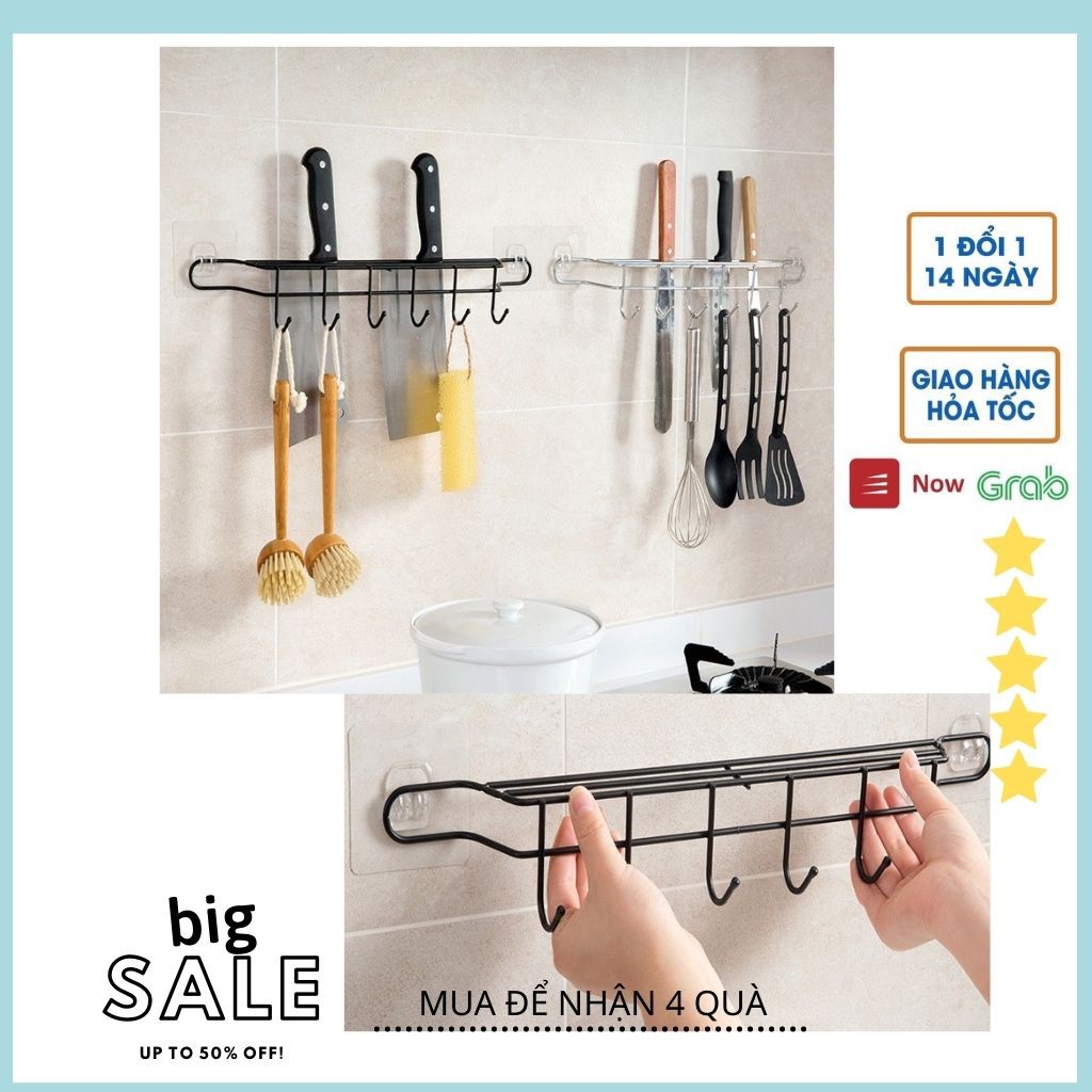 Gía treo đồ nhà bếp -móc treo đồ dụng cụ nhà bếp dao,kéo <tiết kiệm không gian và chịu lực tốt> | BigBuy360 - bigbuy360.vn