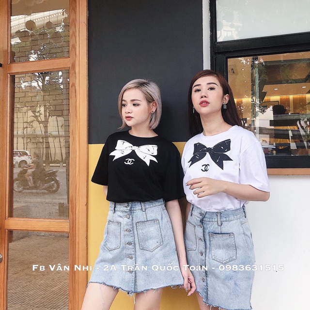 Áo thun in nơ Chan nel Bigsize
