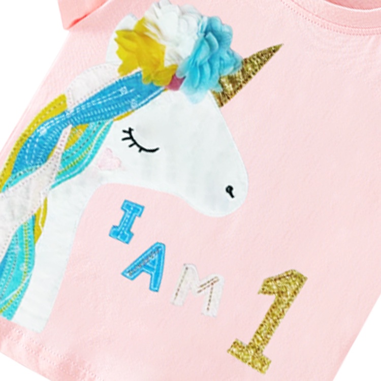 (MớI) Áo Thun NgắN Tay HìNh NgựA Unicorn Cho Bé GáI 2022