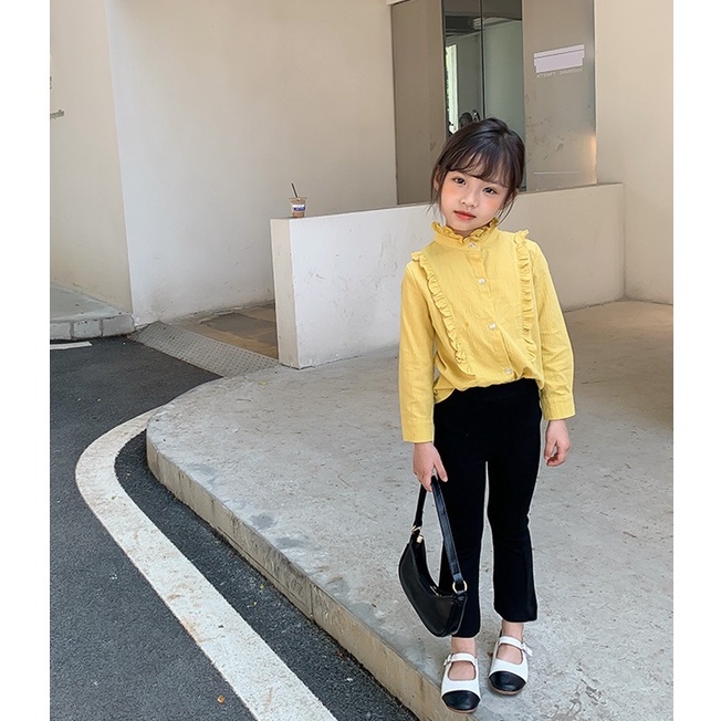 Quần Bé Gái Phong Cách Hàn Quốc Chất Thun Dày Dặn,Leging Loe Xẻ Trước