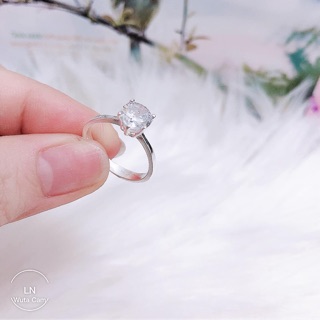 Nhẫn nữ đính đá trắng cao cấp - nhẫn nữ bạc ta